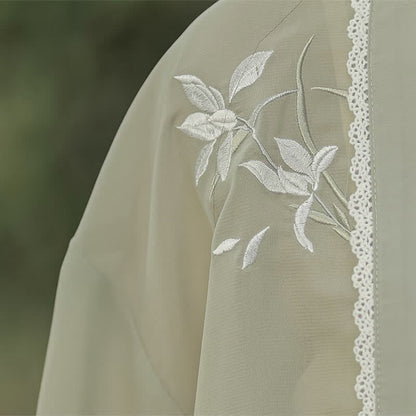 Embroidery Cardigan Orchid Vintage Slip Dress