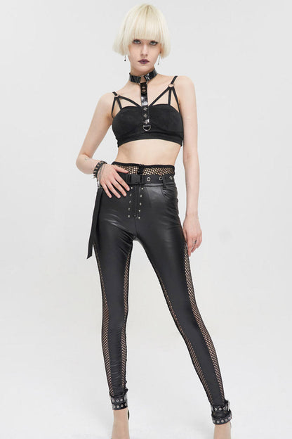 Dark Halter Neck Cutout Sling Vest with Metal Ring