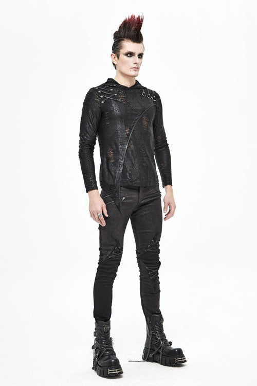 Gothic Layered Look Slim Fit Pants