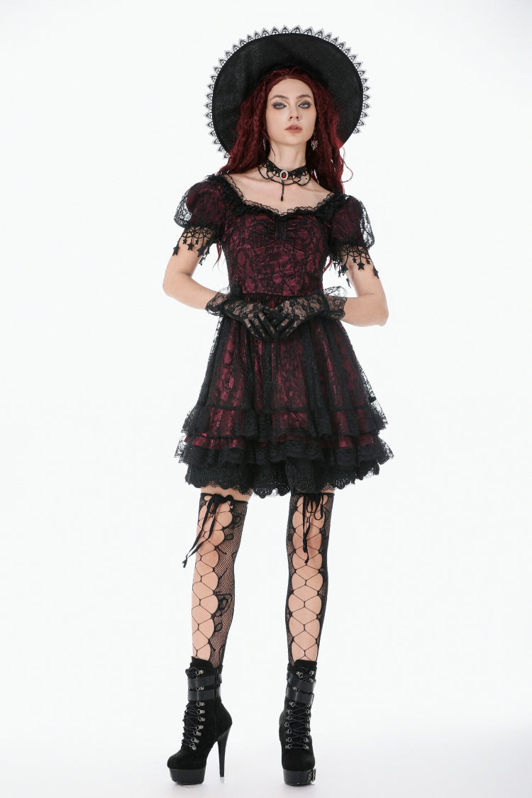 Star Square-Cut Lace Princess Graduation Dress