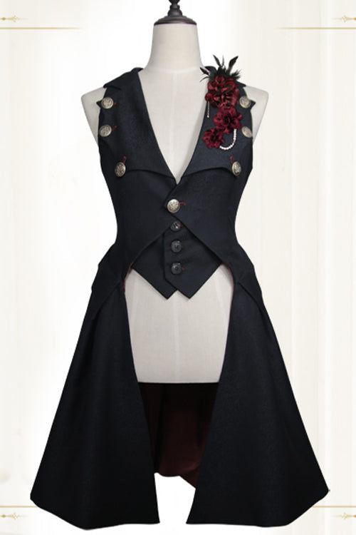 Immortal Thorn Light in the Dark Ouji Lolita Vest Black