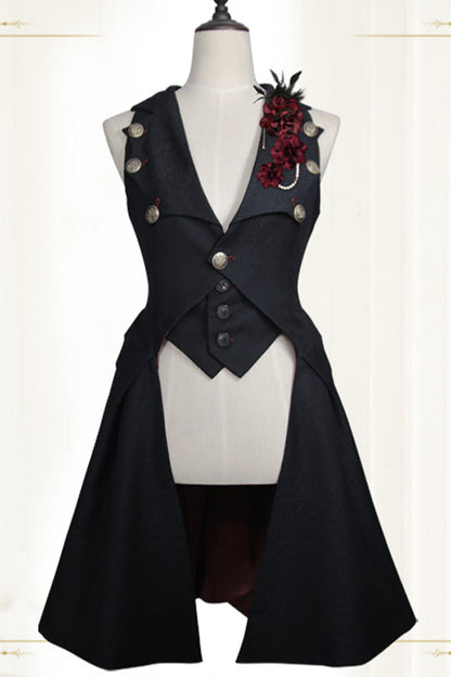 Immortal Thorn Light in the Dark Ouji Lolita Vest Black