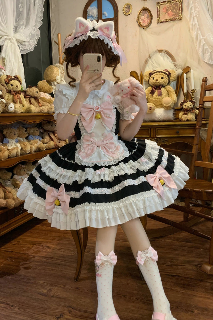 Multi-Layered Ruffled Bowknot Lace Princess JSK