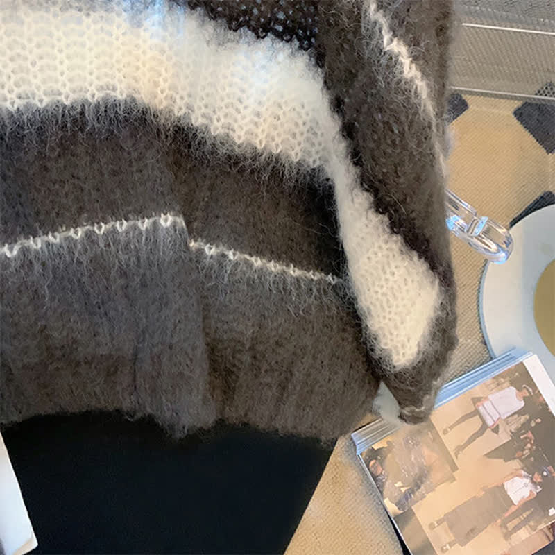 Sweater Stripe Chic Slip Two Dress Pieces