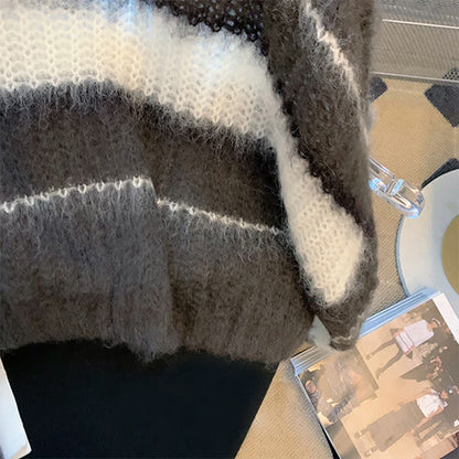 Sweater Stripe Chic Slip Two Dress Pieces