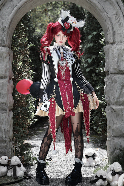 Circus Fantasy Night Jacquard Lolita Dress Set - Noir