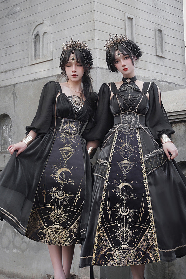 Printed Hot-Stamped Gothic Mini JSK Dress