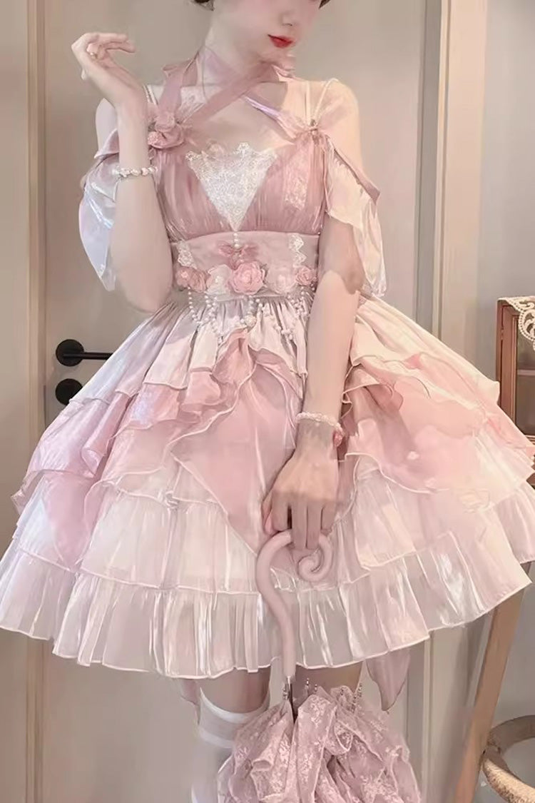 Fairy-Theme Multi-Tier Ruffle Bride Princess JSK Lolita Gown