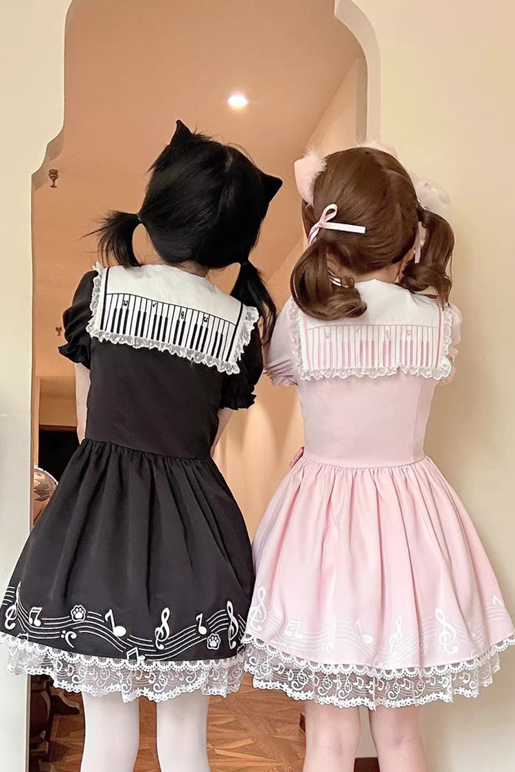 Doll Collar Embroidered Bow Lace Sweet Dress