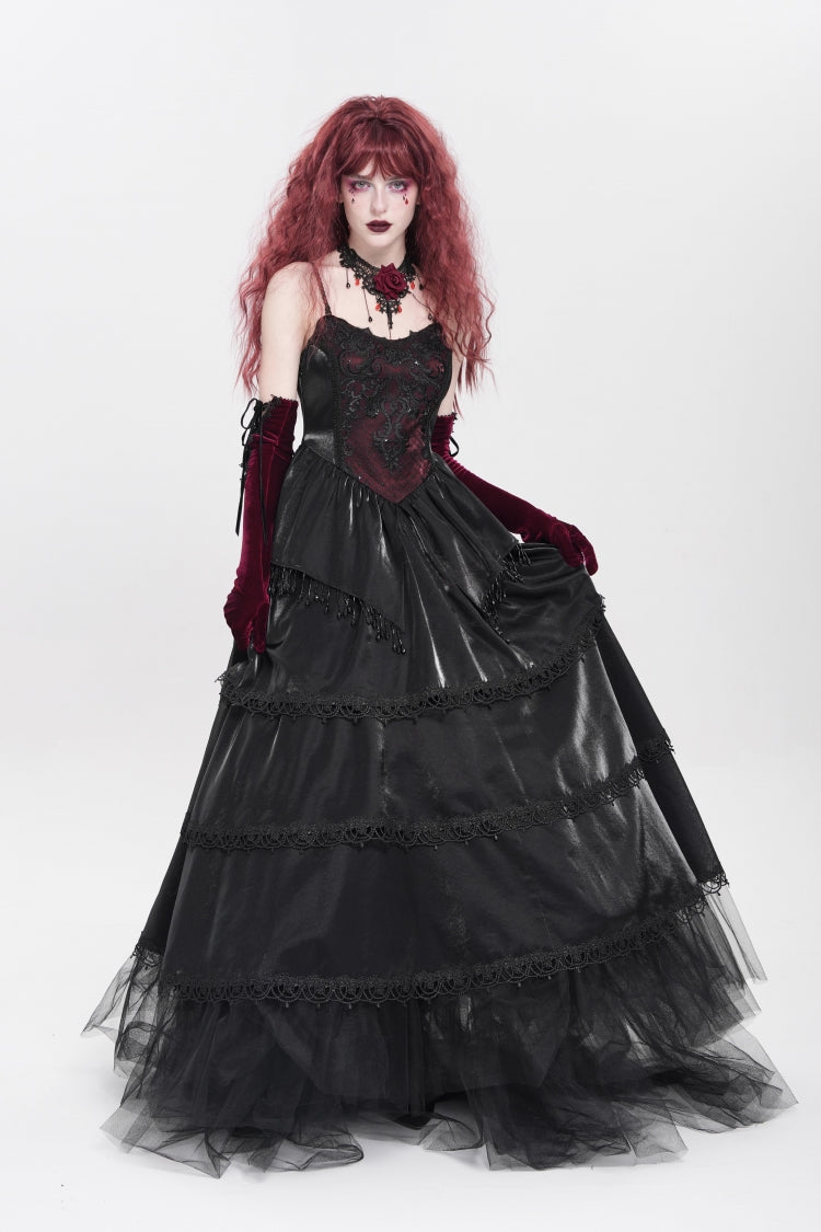 Pearl Embroidered Gothic Slip Dress