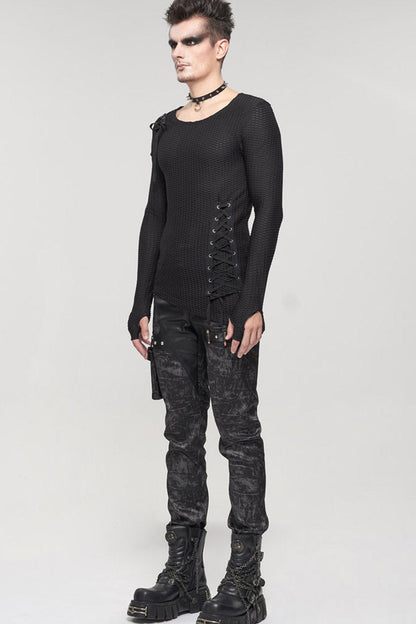 Mens Long Trousers with Detachable Pockets and Rivet Details