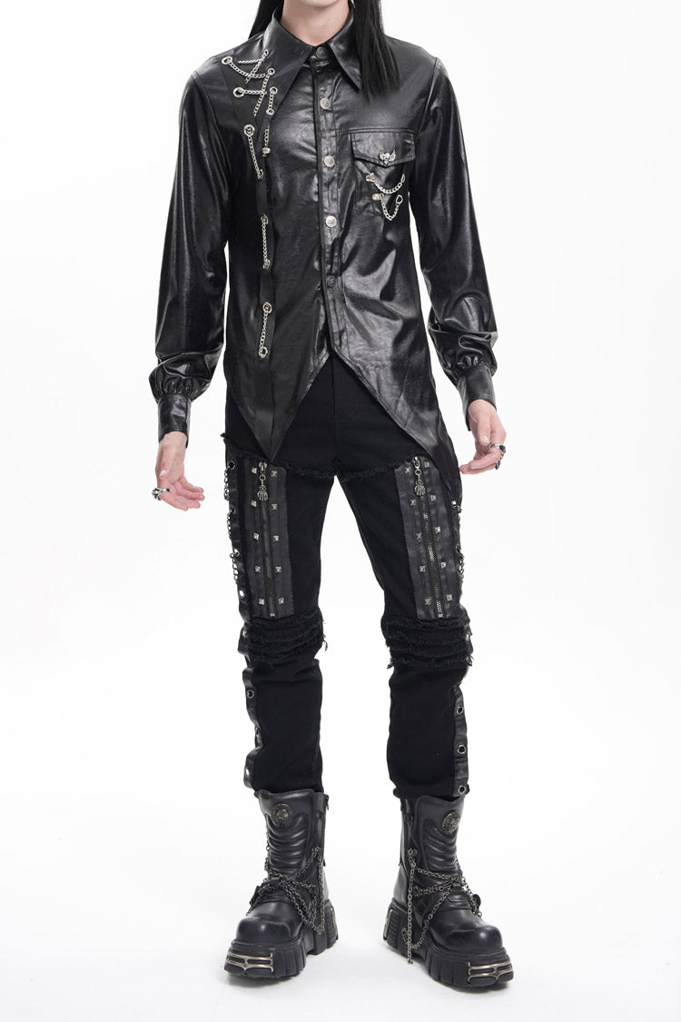 Gothic Pants with Eyelets, Chains, and Studs