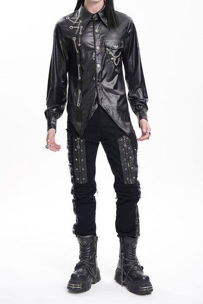 Gothic Pants with Eyelets, Chains, and Studs