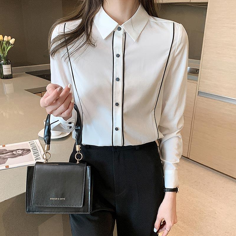 Polo Collar Blouse Workwear Shirt