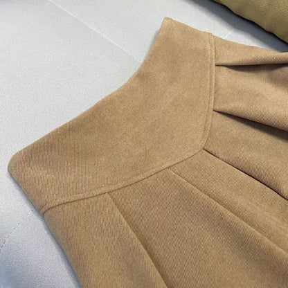 Chic Cable Sweater Top Waist Cross High Knit Cami Skirt