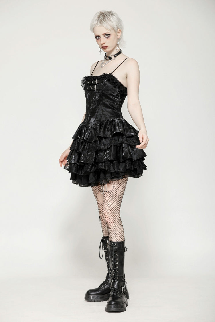 Ruffled Punk Slip Dress for Parties and Graduation