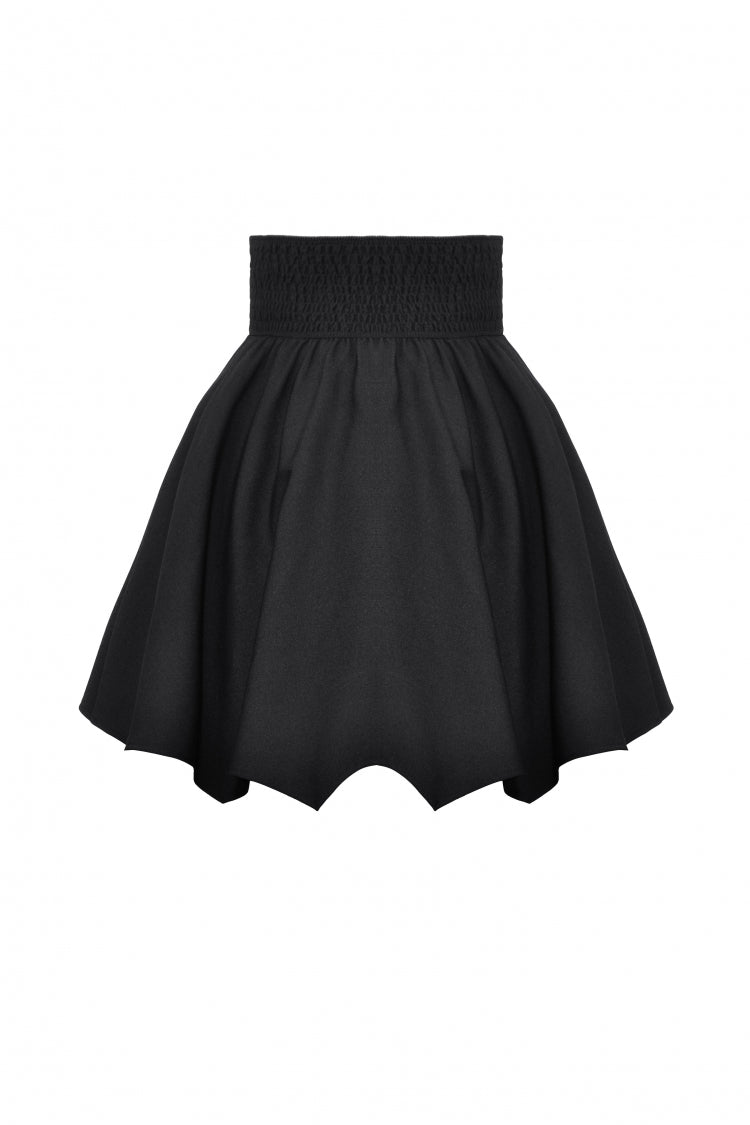 Black Batwing Hem High Waist Gothic Lolita Short Skirt