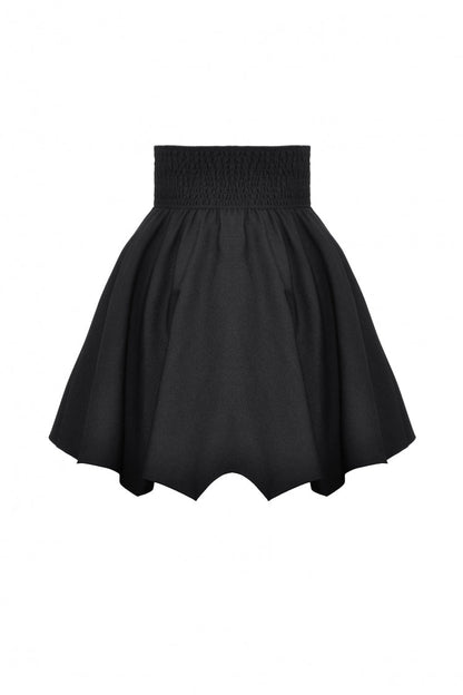 Black Batwing Hem High Waist Gothic Lolita Short Skirt