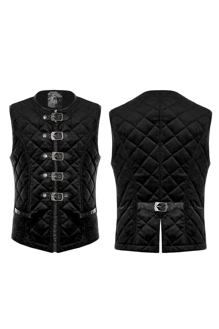 Inter-Cotton Sleeveless Buckle Black Gothic Vest Men's