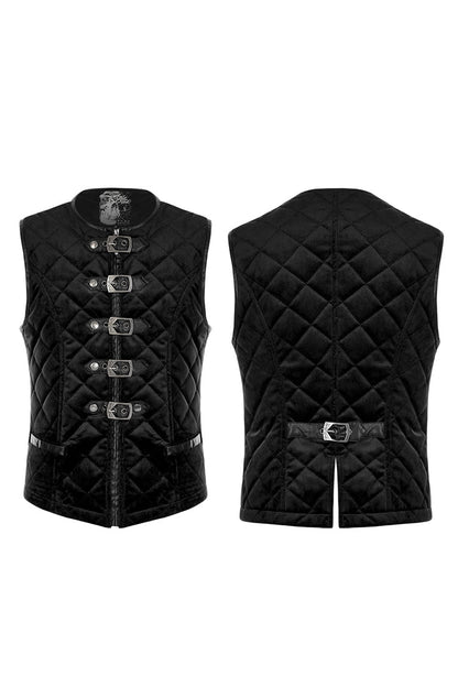 Inter-Cotton Sleeveless Buckle Black Gothic Vest Men's