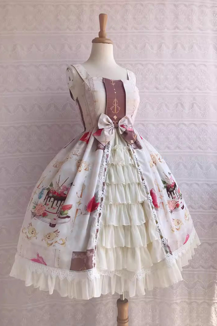 Cool Summer Dessert Print Ruffle Cardigan Jsk - Sweet Lolita