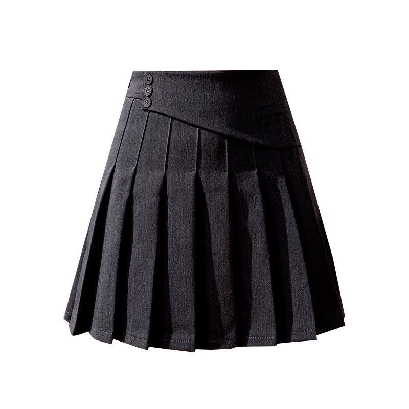 Loose Waist Flouncing Skirt High Pleated Shirt
