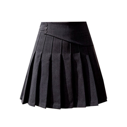 Loose Waist Flouncing Skirt High Pleated Shirt