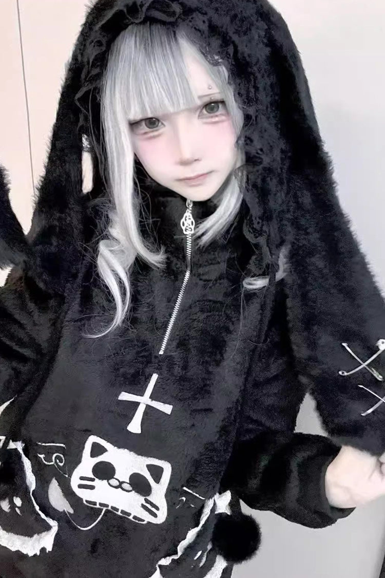 Long Rabbit Ears Jirai Kei Lolita Knitted Beanie