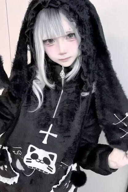 Long Rabbit Ears Jirai Kei Lolita Knitted Beanie