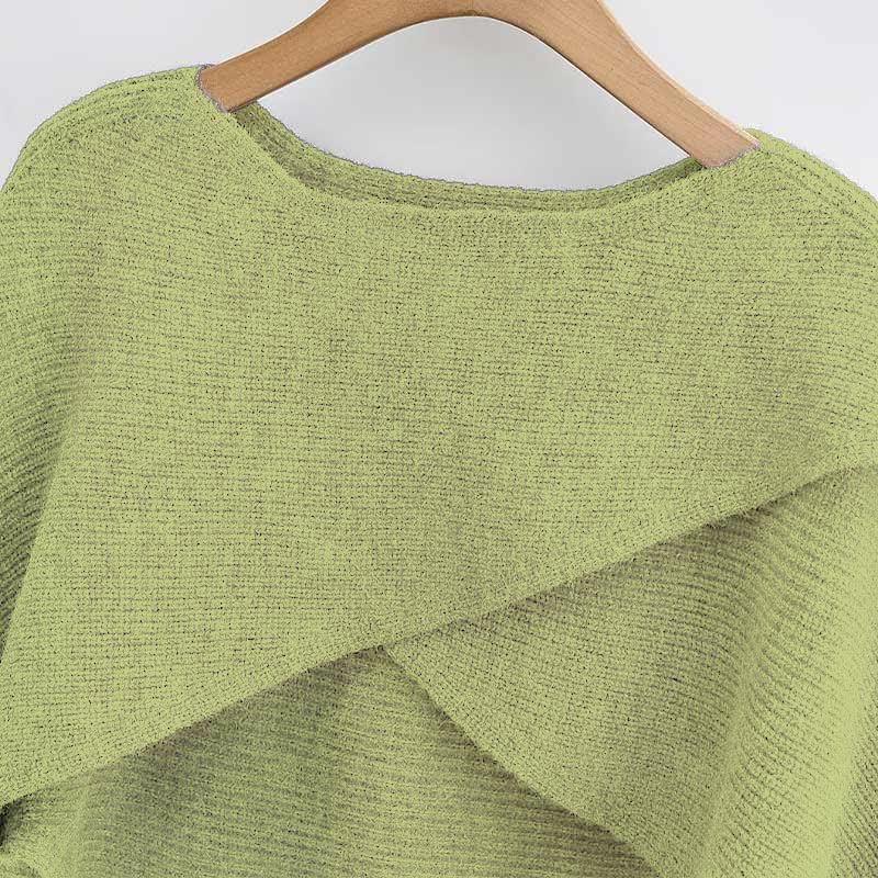 Robe fourreau trapèze en tricot à croix verte