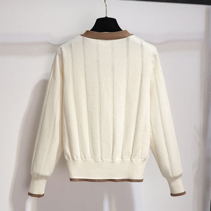 Elegant Bowknot Shorts Elastic Cardigan Sweater Waist