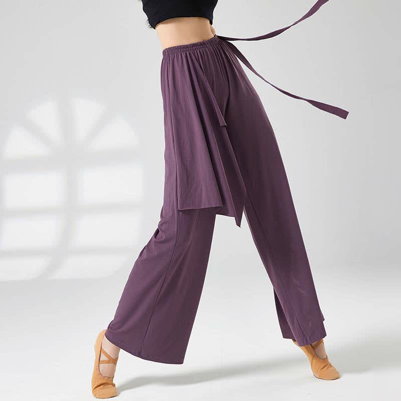 Flowy Lace Up Wide Leg Casual Pants