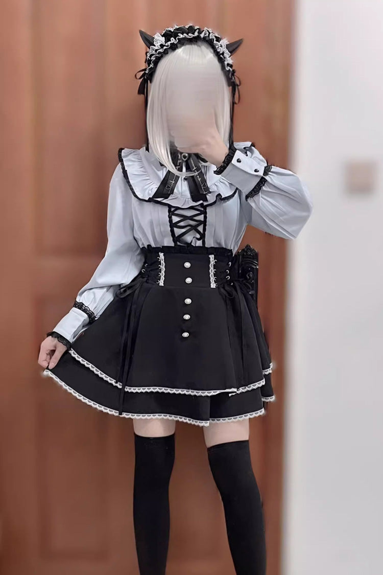 Jirai Kei High Waist Bowknot Lace Lace-Up Sweet Lolita Skirt 2 Colors