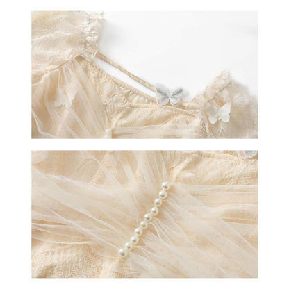 Crop Fishtail Set Tulle Top Bow Two Skirt T-Shirt Knot Denim Butterfly Pieces