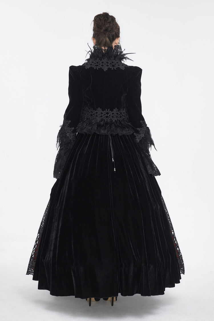 Women's Gothic Jacket with Embroidery and Trumpet Sleeves