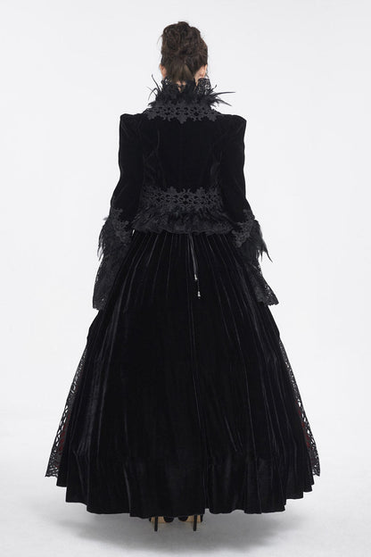 Women's Gothic Jacket with Embroidery and Trumpet Sleeves