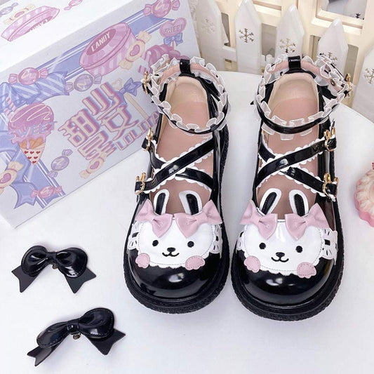 Lolita Mary Janes Schuhe mit Kawaii-Häschen