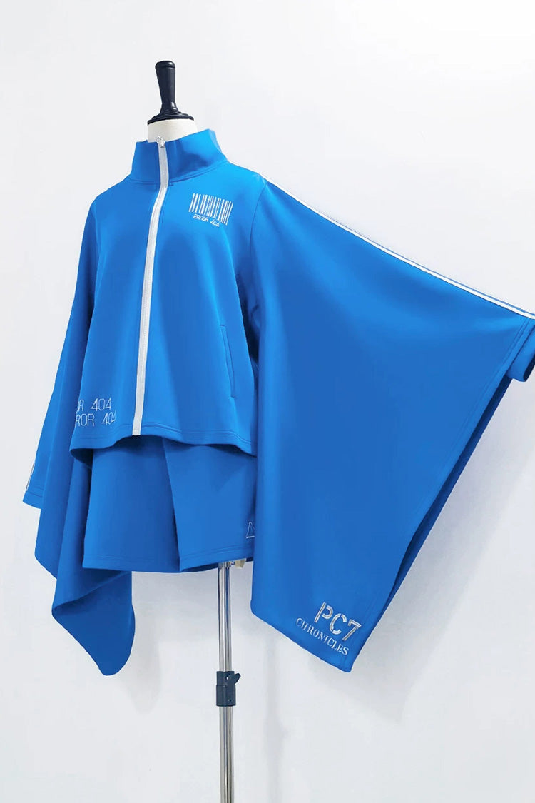Stand-Collar Gothic Prince Coat with Trumpet Sleeves and Shorts