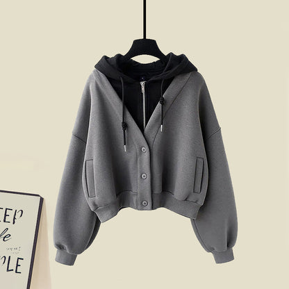 Dress Colorblock Hoodie Slip Knit