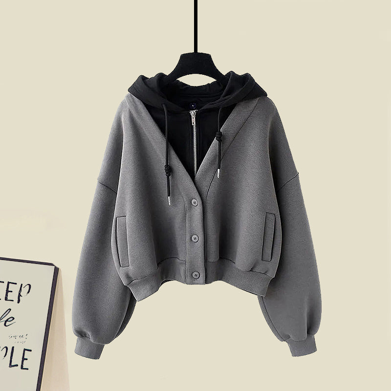 Dress Colorblock Hoodie Slip Knit