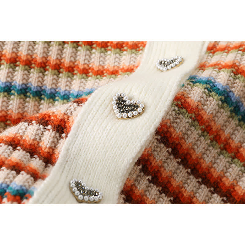 Pants Cardigan Rainbow Casual Colorful Stripe