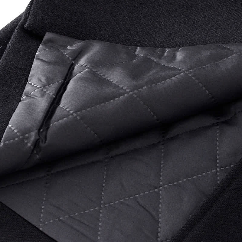 Dress Hooded Coat Black Slip Knit Colorblock