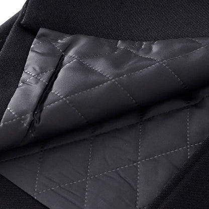 Dress Hooded Coat Black Slip Knit Colorblock