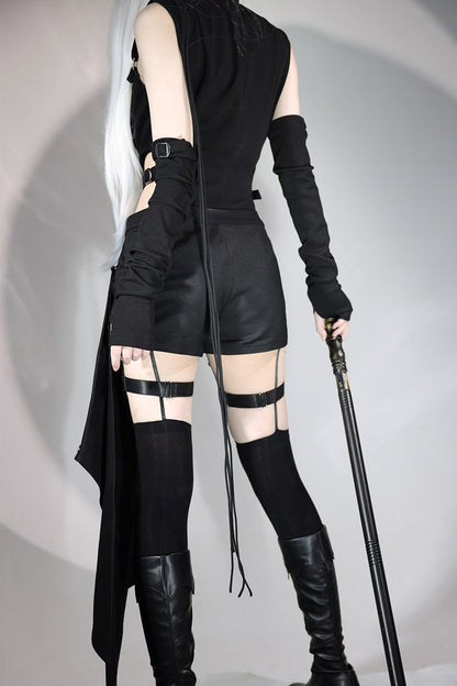 Phantom Thief Cut-Out Gothic Ouji Shorts Set