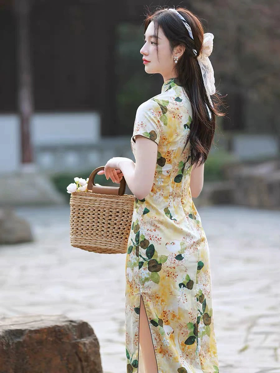 Classic Floral Cheongsam Set