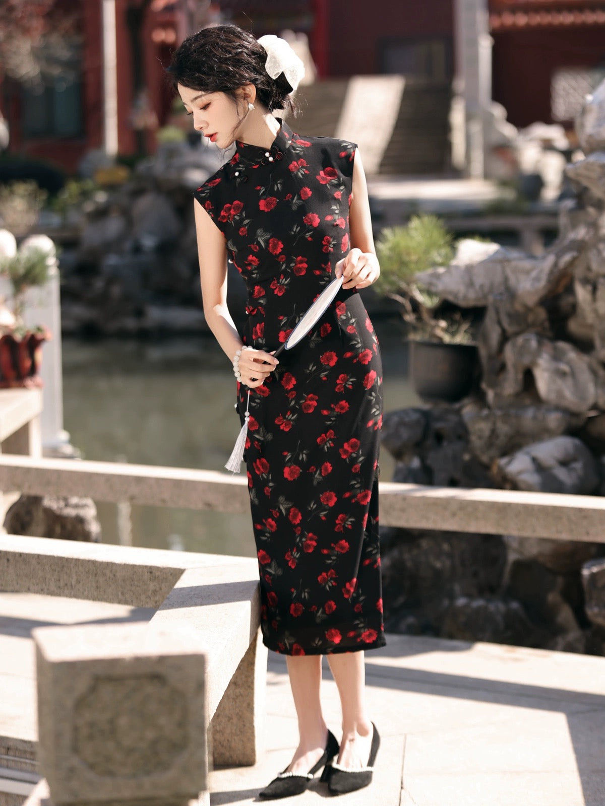 Cherry Roses Elegance Cheongsam