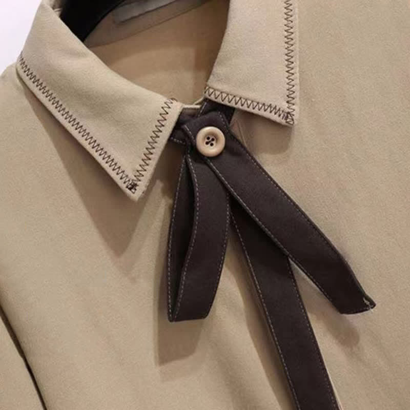 Chemise douce jupe plissée veste en laine avec poche manteau