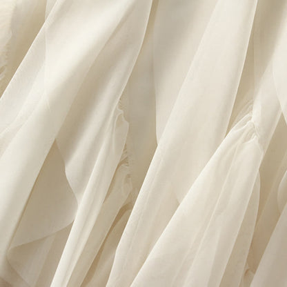 Ruffled Set Up Lace Tiered Skirt Tulle T-Shirt