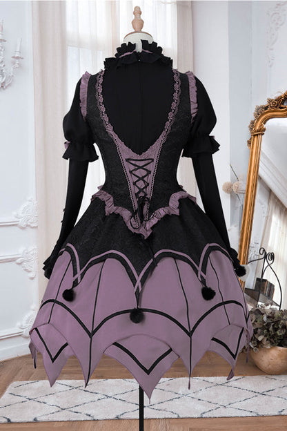 Sweet Lolita OP Dress with Ruffled Collar and Irregular Hem