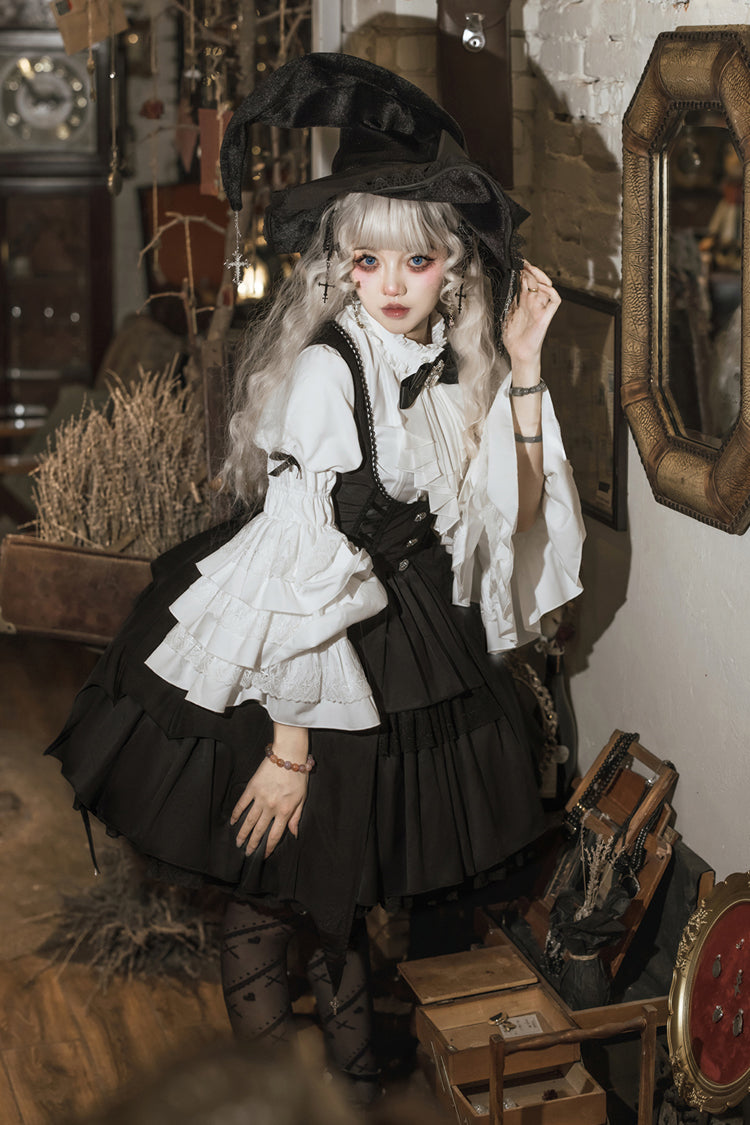 Gothic Princess Lolita Strap Dress with Cardigan and Bow